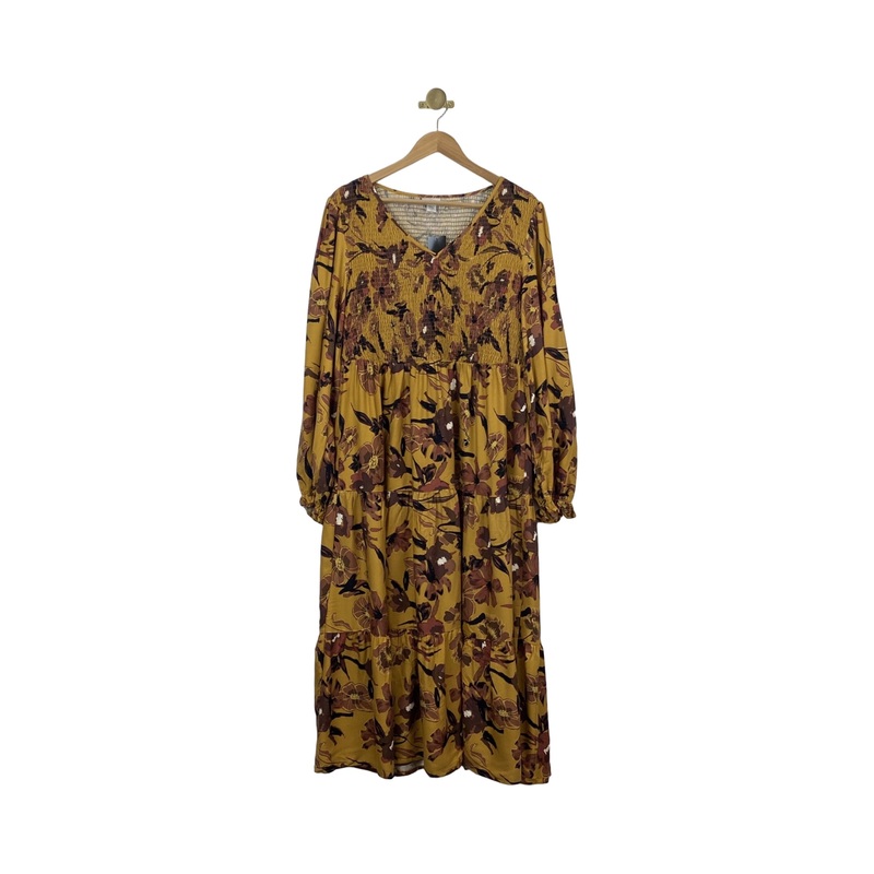 Avenue Smock Bodice Maxi Dress