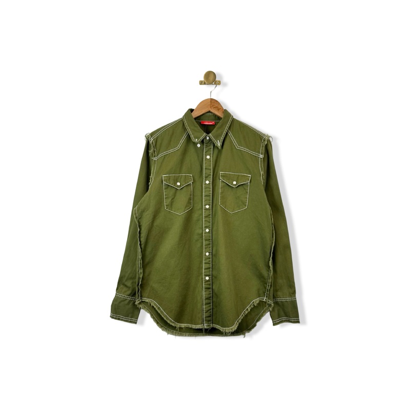 Denimist Distressed Long Sleeve Button Down