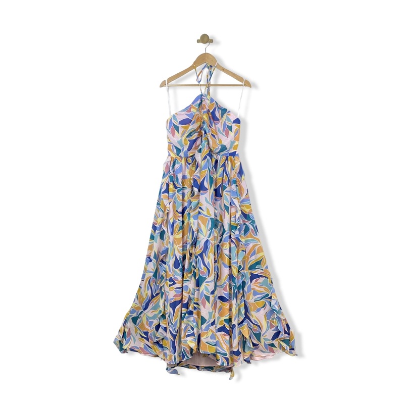 Eloquii Patterned Halter Maxi Dress