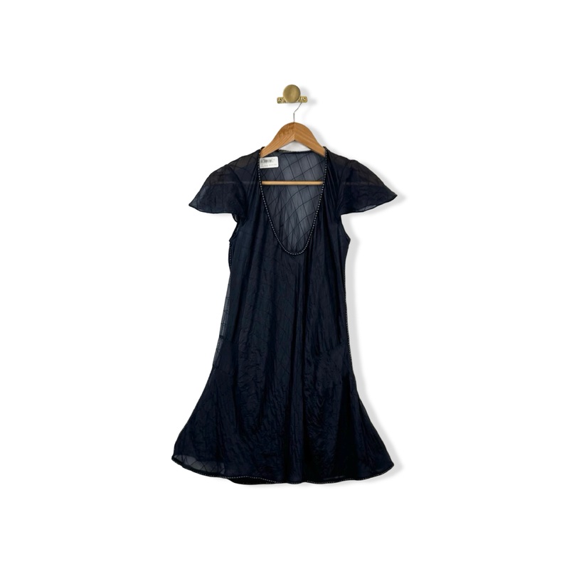 Zac Posen Sheer Scoop Neck Dress
