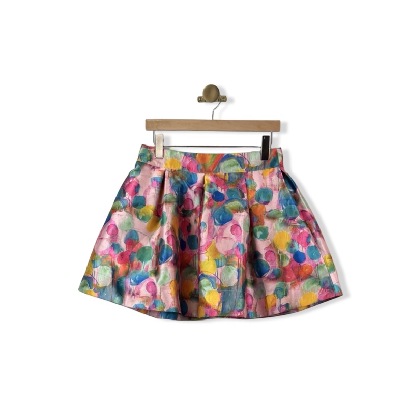 AQUA x Kerri Rosenthal Patterned Flare Skirt
