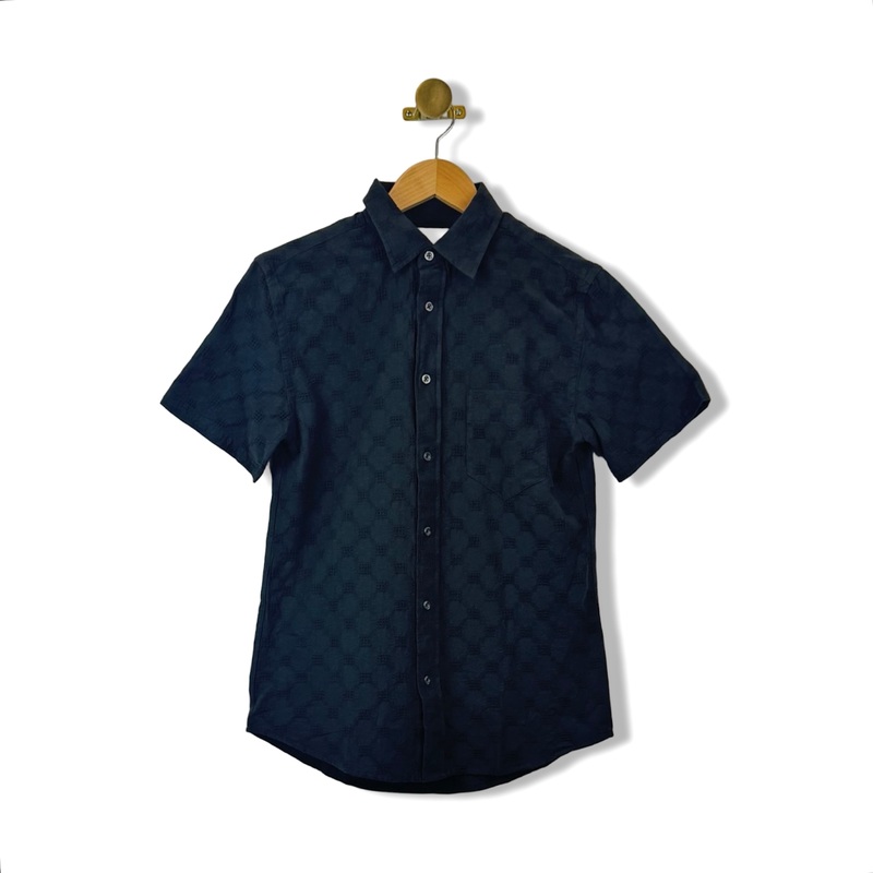 Billy Reid Short Sleeve Jacquard Cypress Shirt
