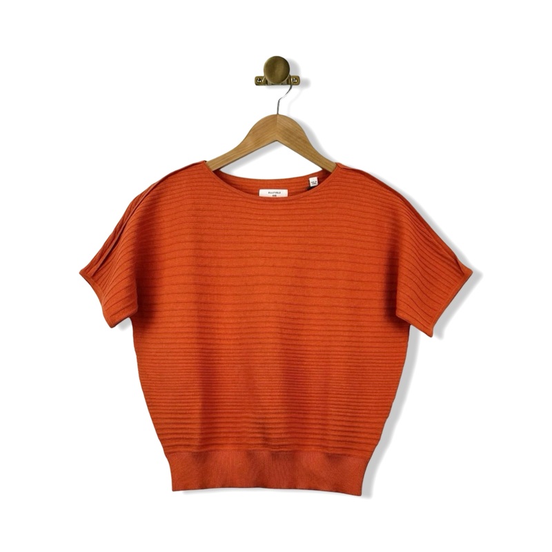 Billy Reid Short Sleeve Transfer Rib Sweater