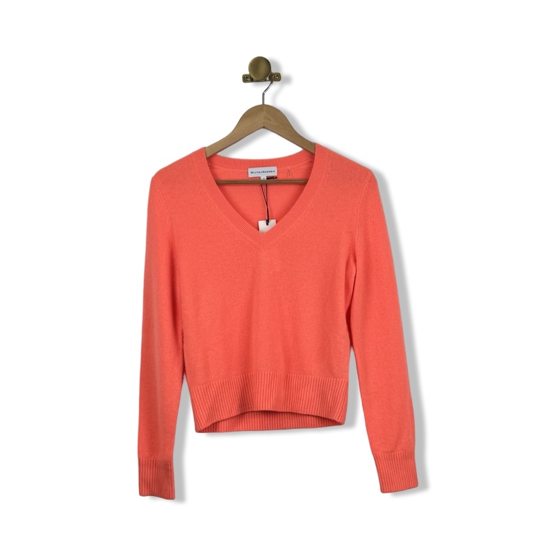 White + Warren Cashmere Shrunken V-Neck