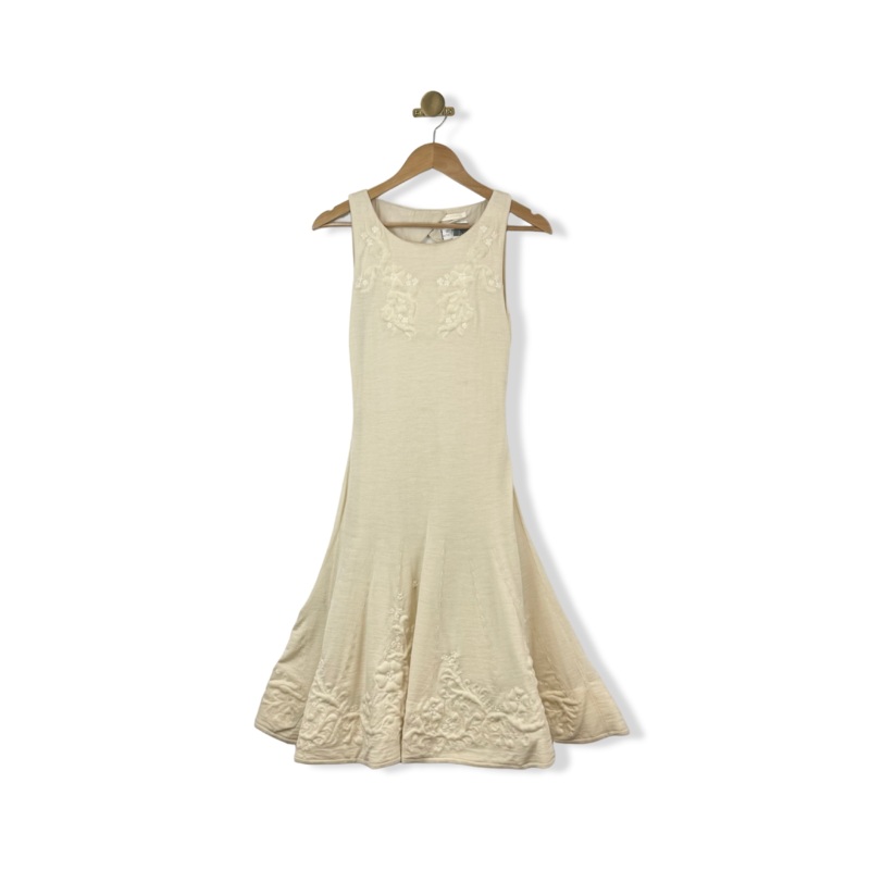 Zac Posen Quilting Ivory Dress