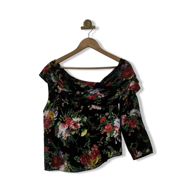 Alice and Olivia Burnout Asymmetric Blouse