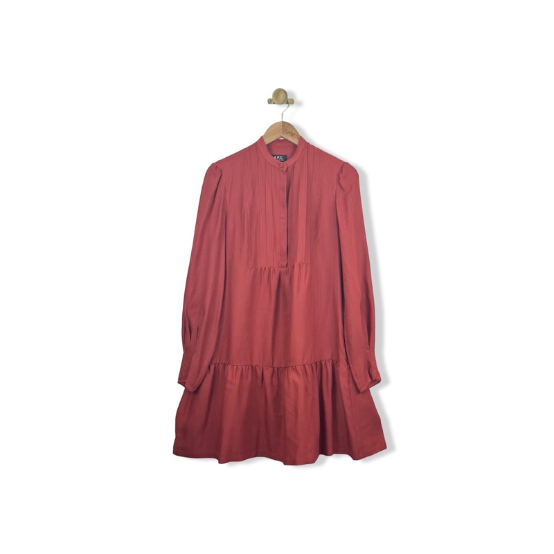 APC Striped Long Sleeve Dress