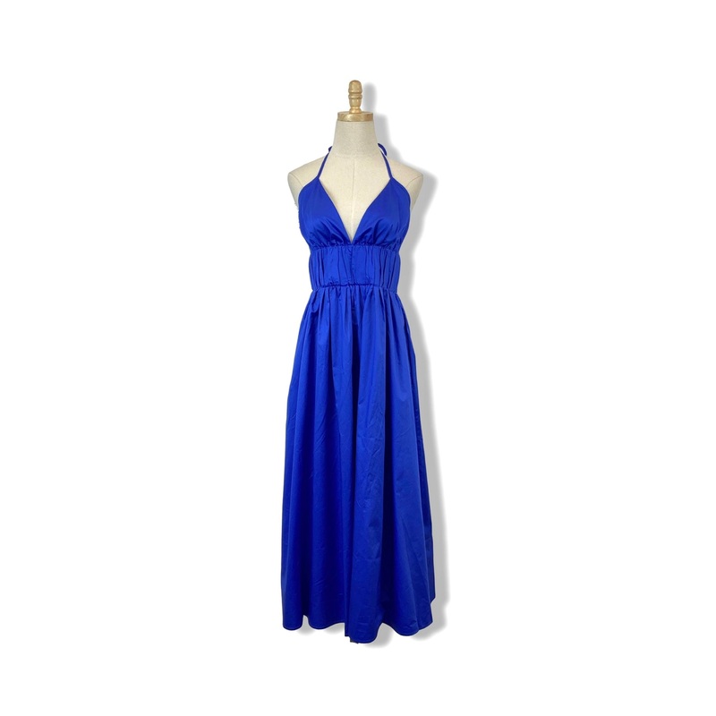COS Gathered Halter Neck Midi Dress