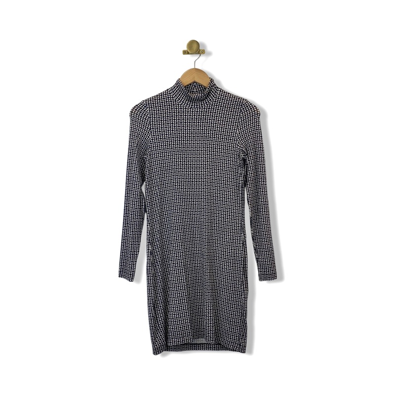 COS Printed Roll-Neck Mini Dress