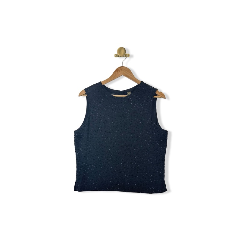 Dana Buchman Beaded Sheer Top