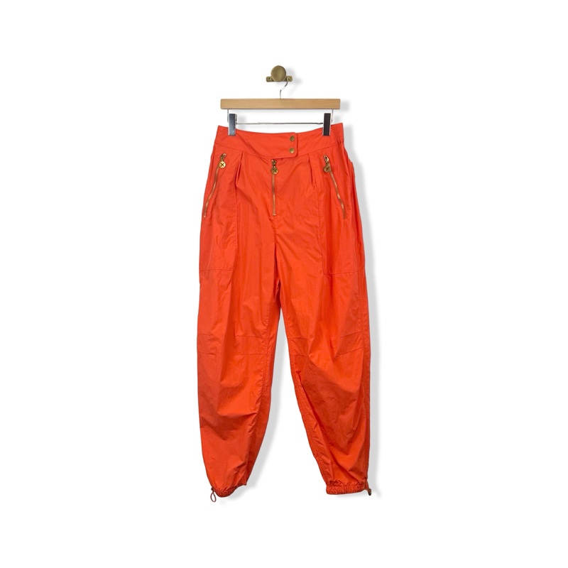 GSTQ Gold Hardware Drawstring Parachute Pants