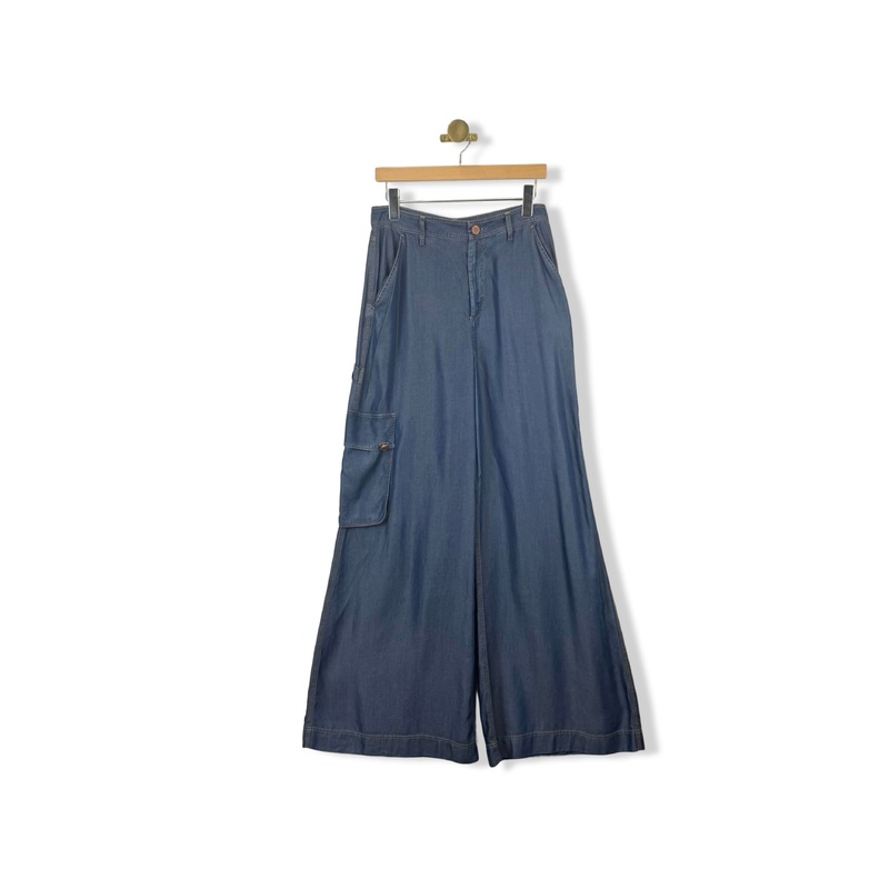 GSTQ Wide Leg Cargo Jeans
