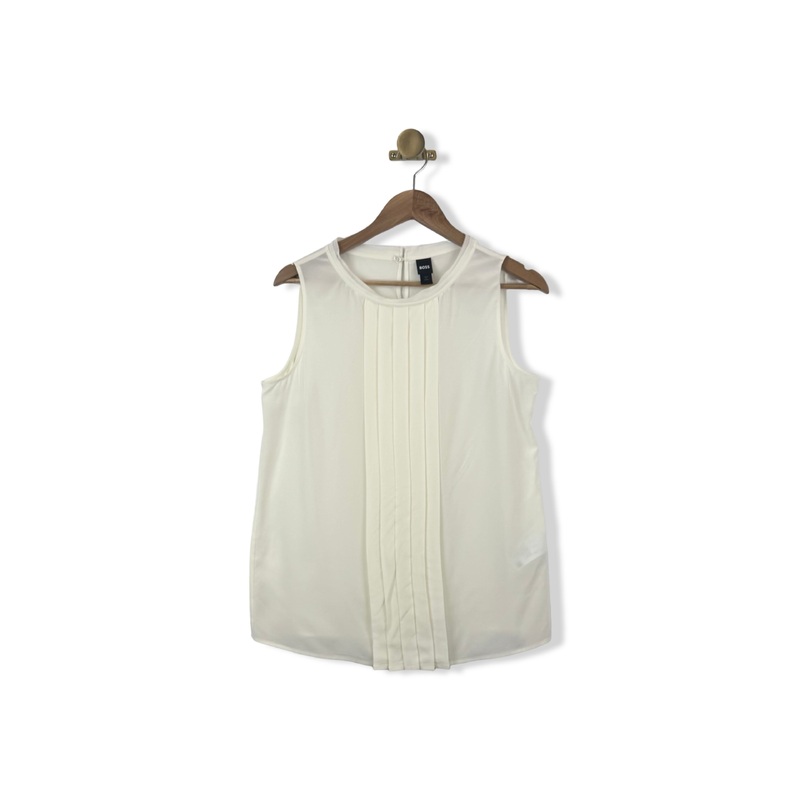 Hugo Boss Sheer Pleat Front Blouse