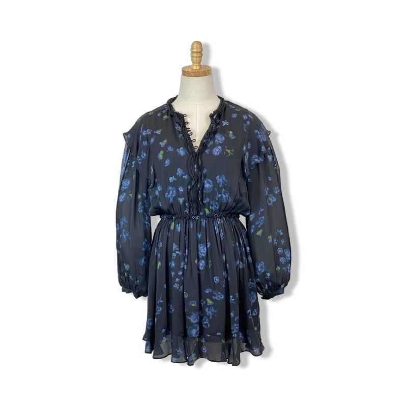 La Ligne Floral Ruffle Long Sleeve Mini Dress