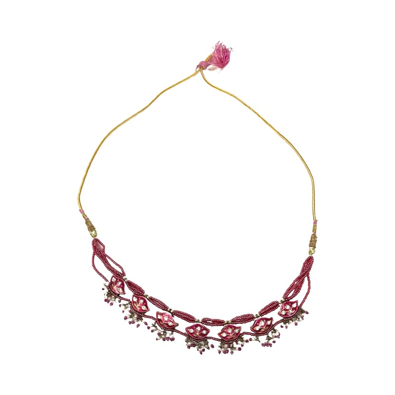 Beaded And Embellished Adjustable Cord Necklace