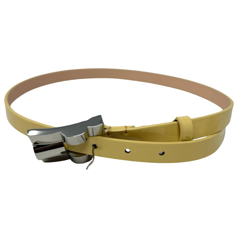 By Far Domino Semi Patent Leather Belt