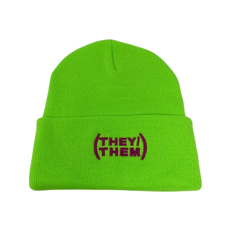 Housing Works Pronouns Green Hat