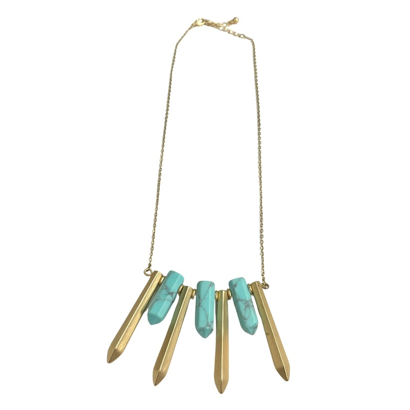 Lee Angel Matte Gold Spike Fan Necklace