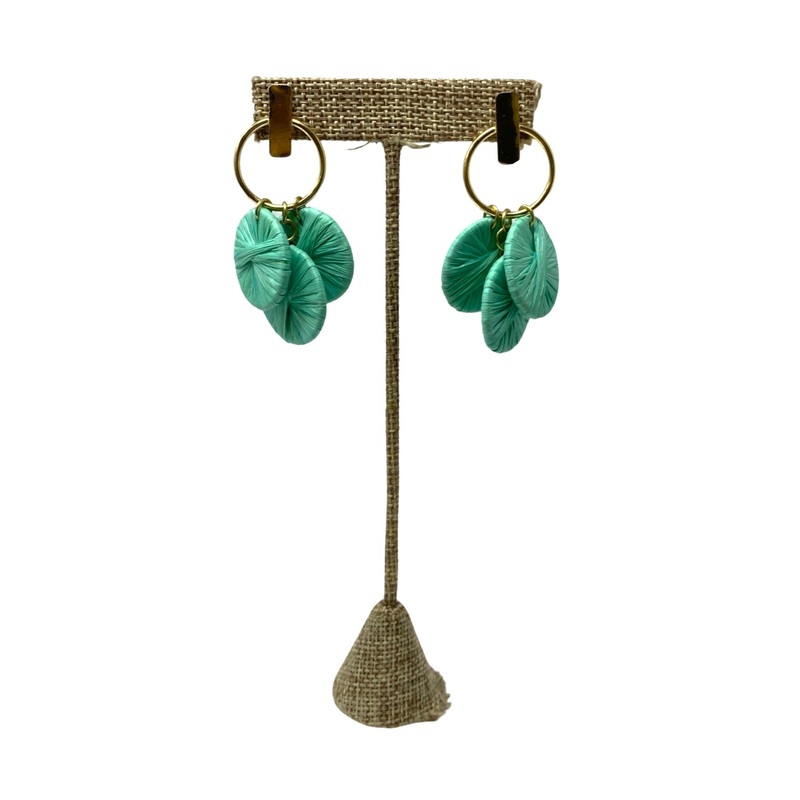 Raffia Wrapped Circle Earrings
