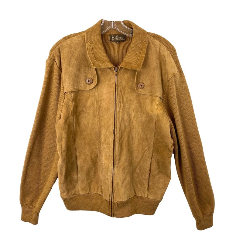 Vintage Bullums Zip Up Knit Suede Jacket