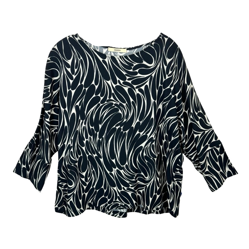 Odeeh Abstract Print Dolman Sleeve Top