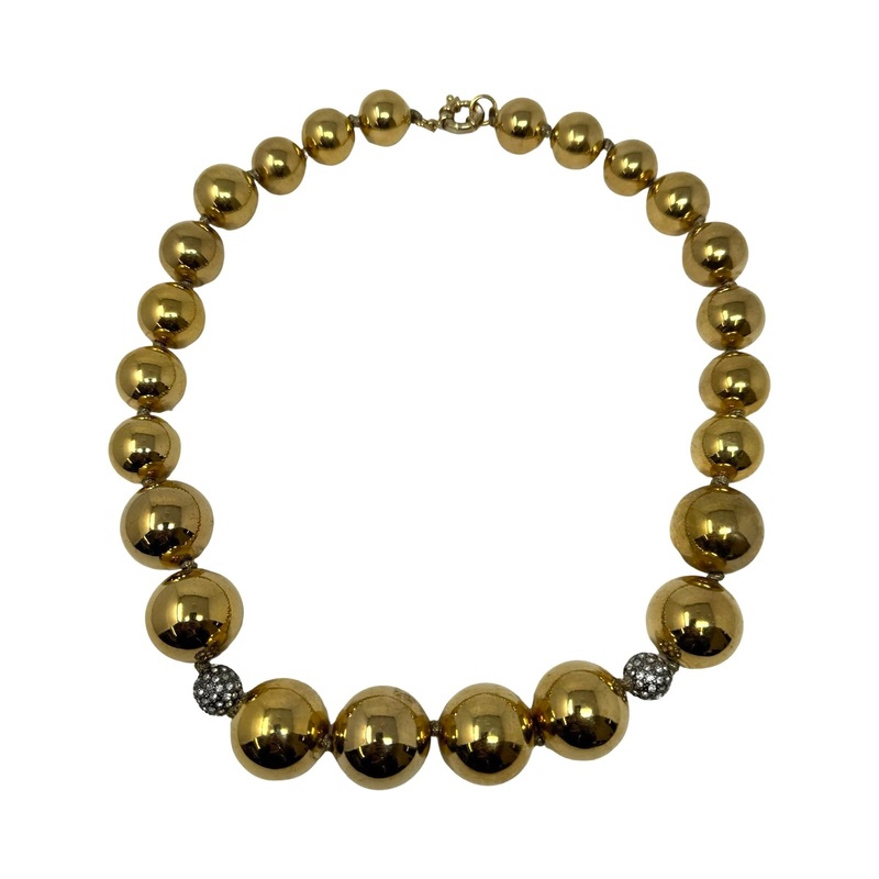 Oversized Gold And Diamant Bead Necklace