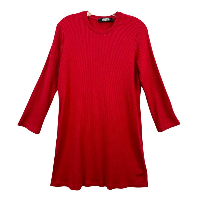 Reformation Ribbed T Shirt Dress