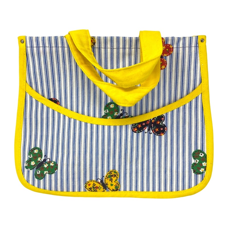 Vintage Paul B. Stone Butterfly and Stripe Tote Bag