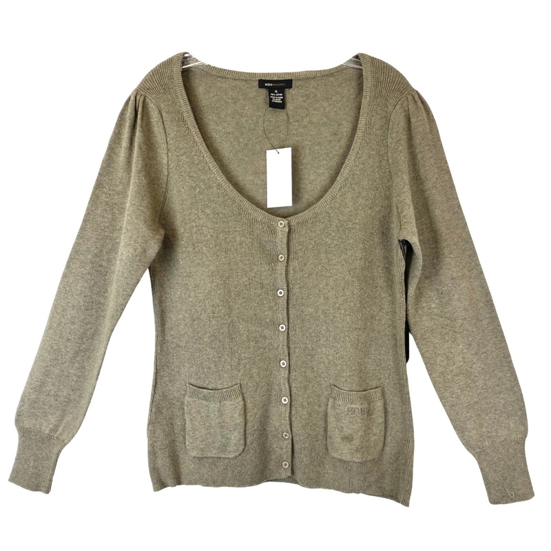 BCBGMAXAZRIA Brown Long Sleeve Knit Button Up