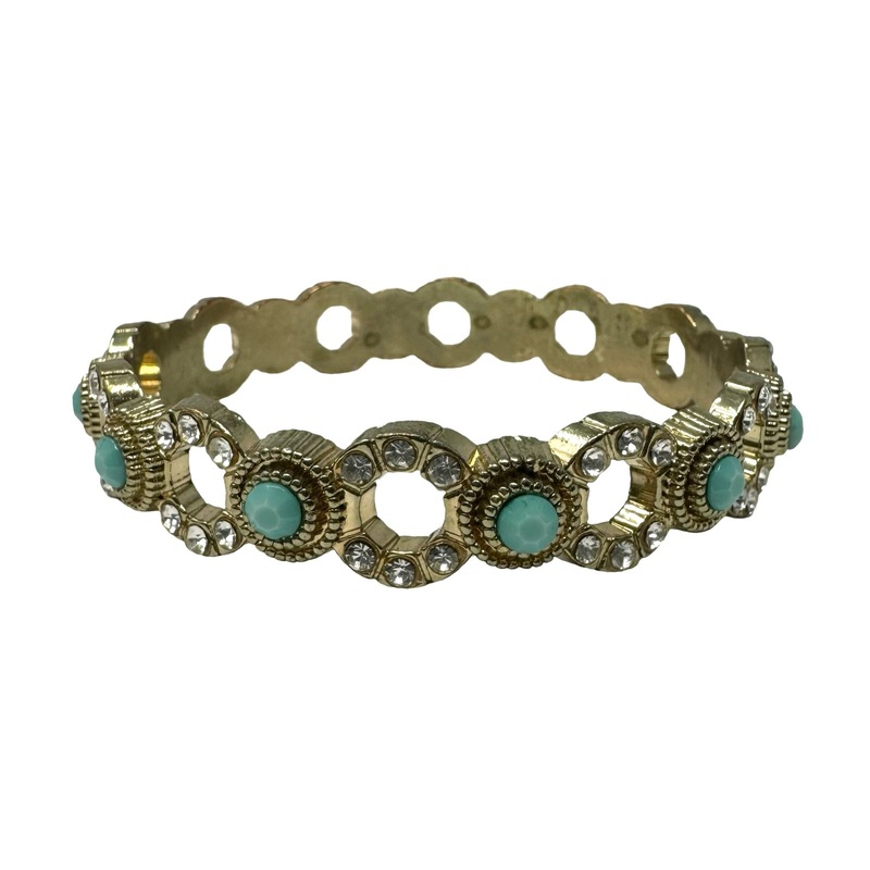 Blue Circular Embellished Bangle