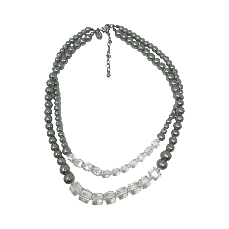 Charming Charlie Acrylic & Faux Pearl Necklace