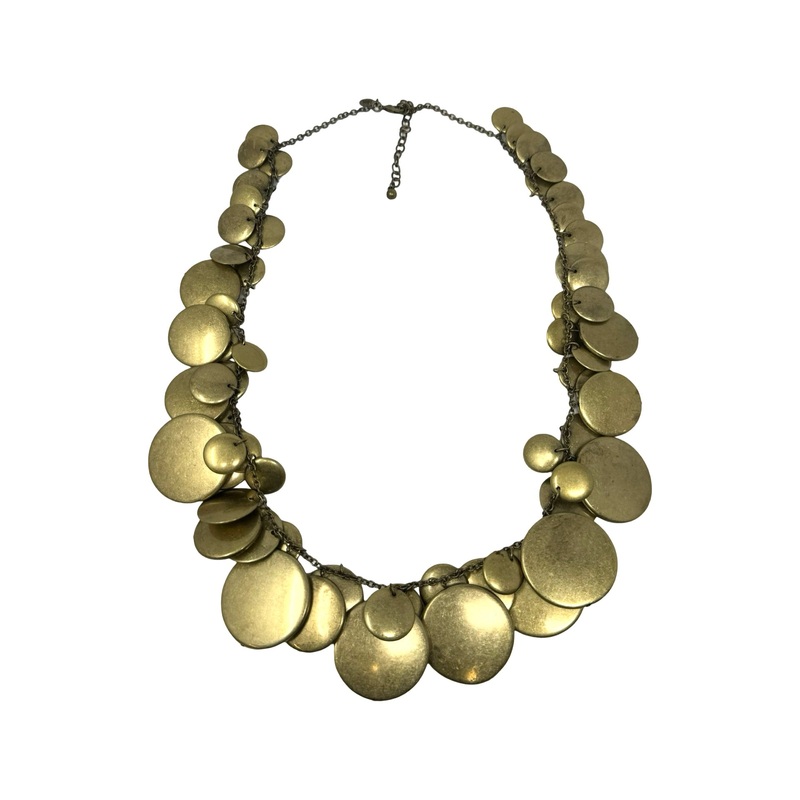 Joan Rivers Long Statement Gold Tone Circular Charm Necklace