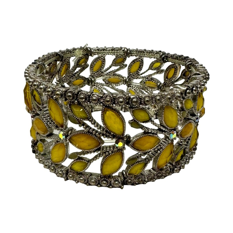 Yellow Floral Link Bracelet