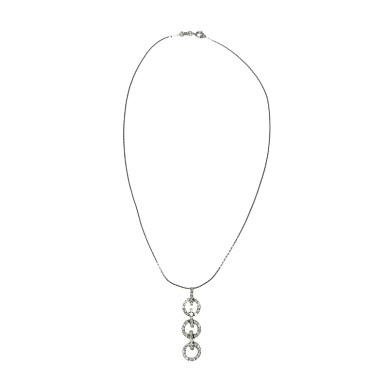 750 Gold Plated Cubic Zirconia Pendant Necklace
