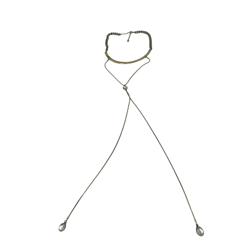Bebe Long Tassel Chain Collar Necklace