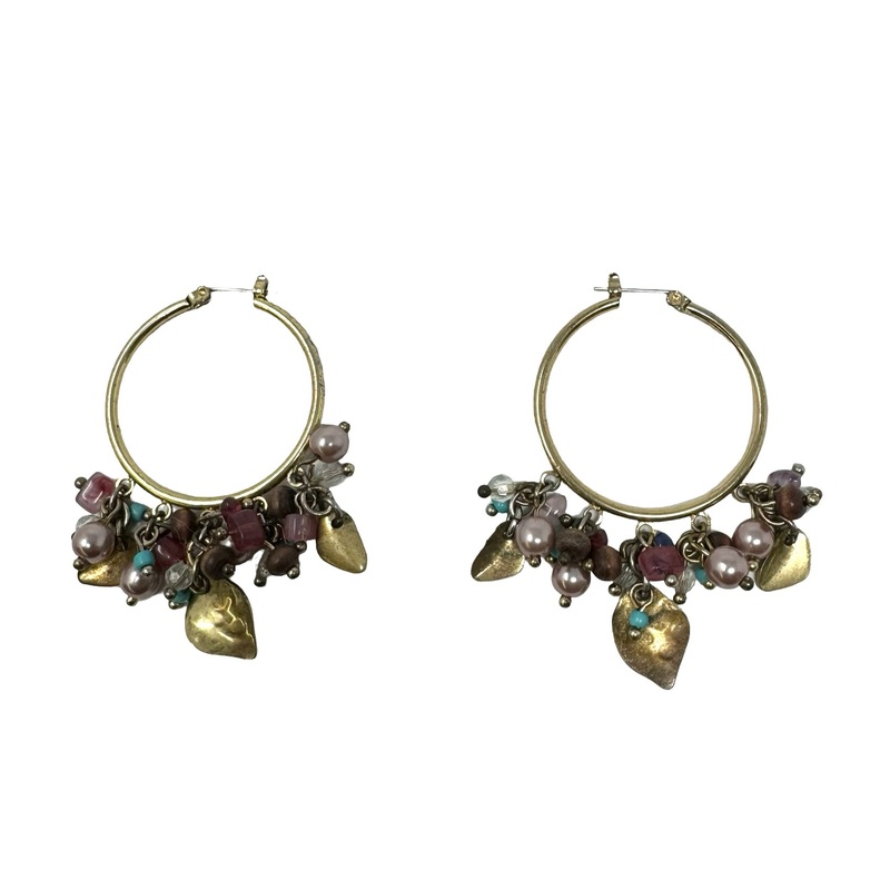 Dangle Charm Hoop Earrings