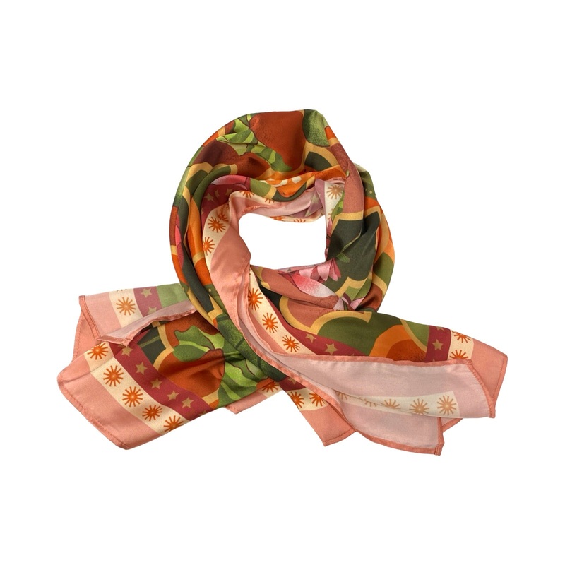 Om Script Floral Square Scarf