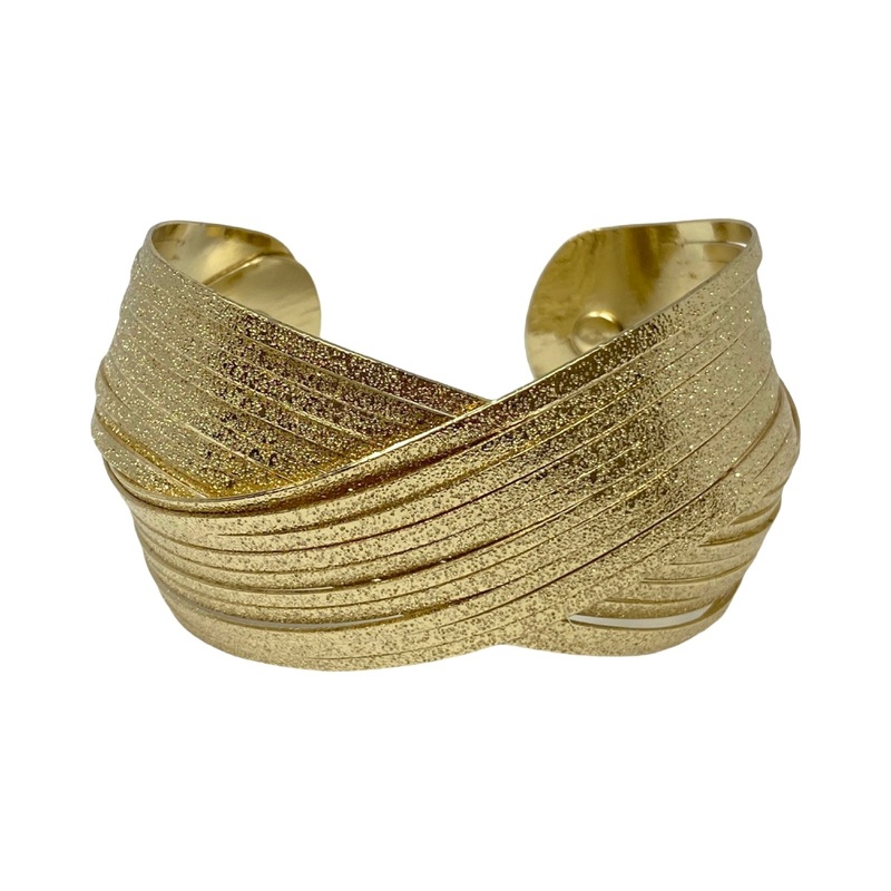 Textured Criss Cross Cuff Bracelet