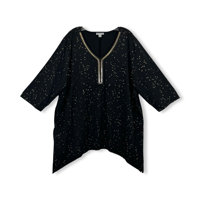 Catherine’s Foil Splatter V-Neck Top