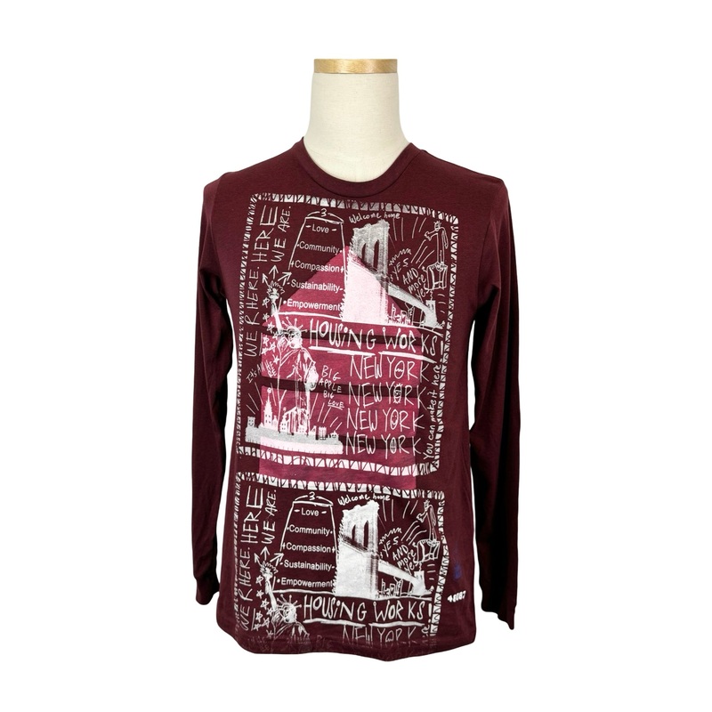 Snow Milk x Housing Works Burgundy Heather Long Sleeve