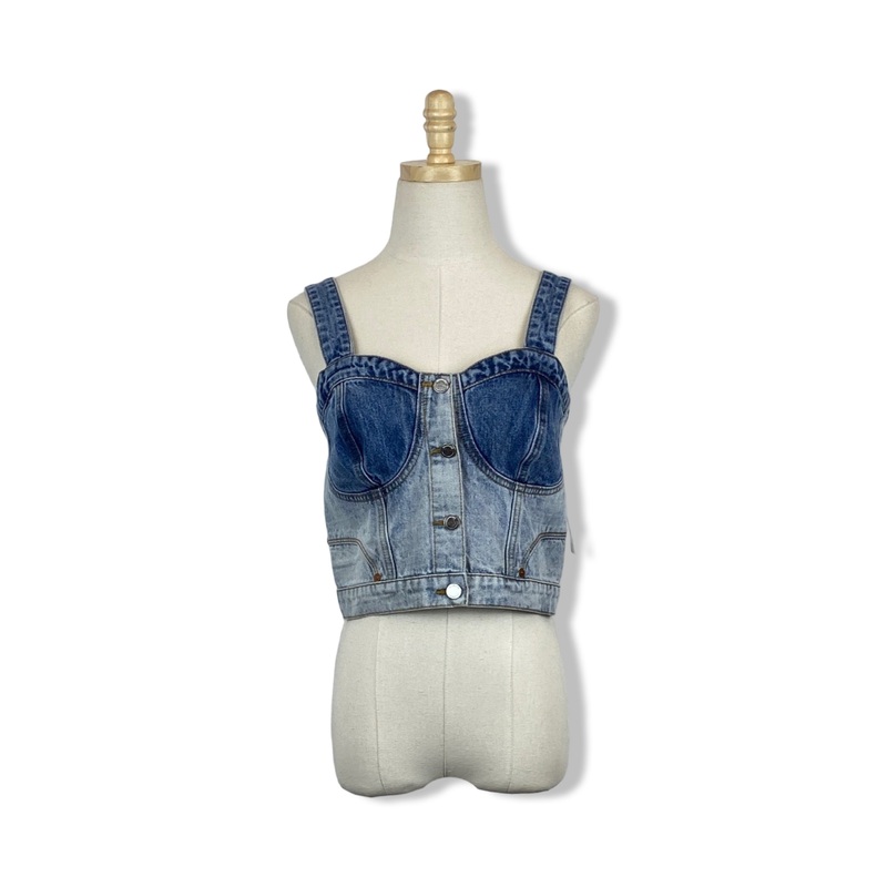 BLANKNYC Cropped Button Down Corset Top