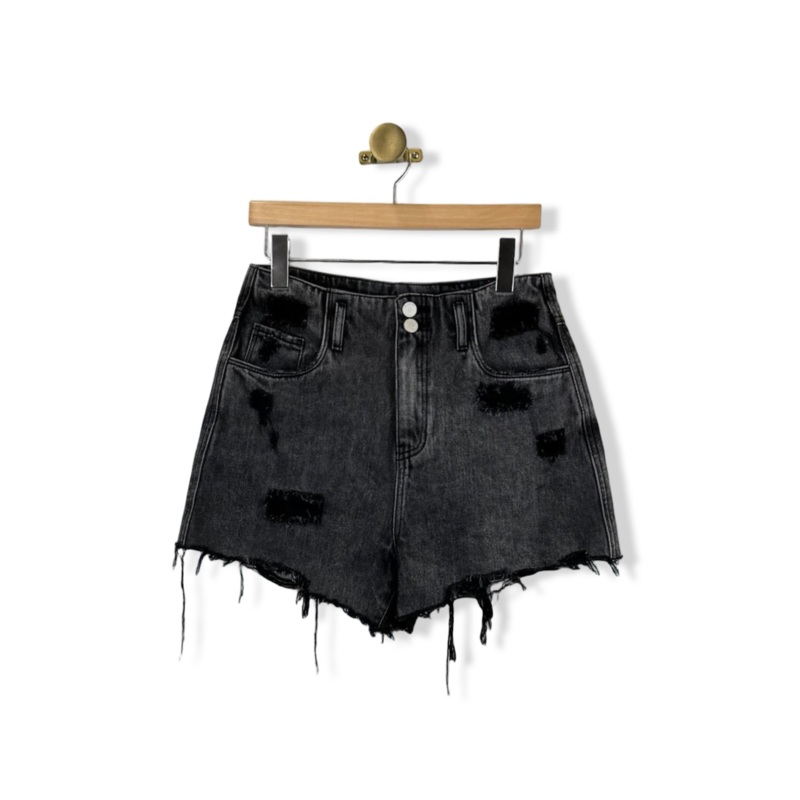 BLANKNYC Dual Button Distressed Denim Shorts