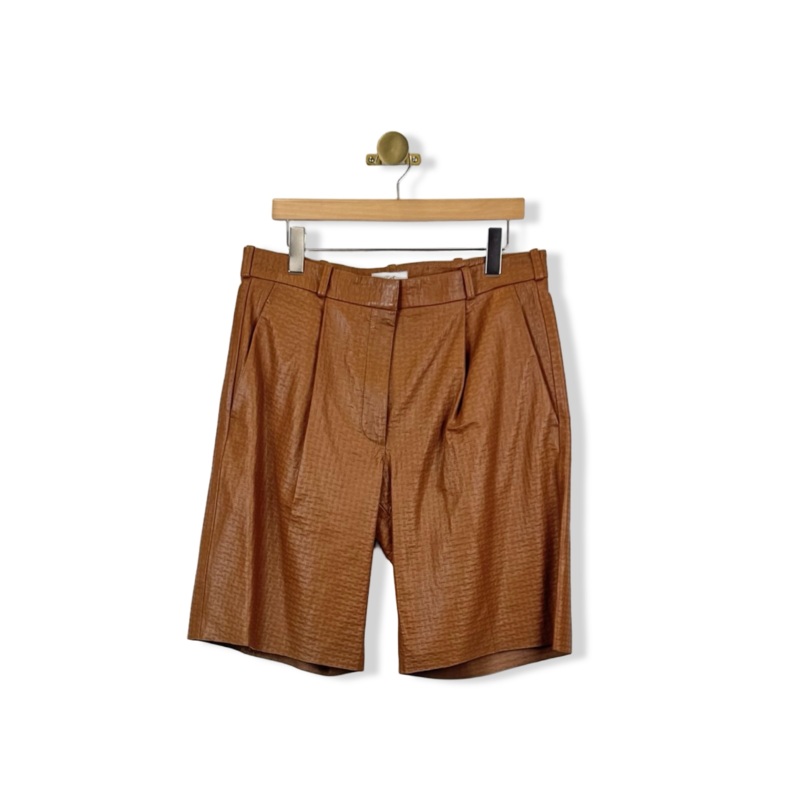 COS Atelier The Embossed Leather Bermuda Shorts