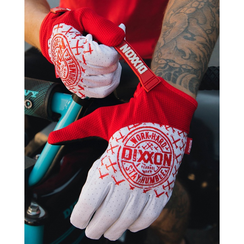 Corpo Moto Gloves – White & Red