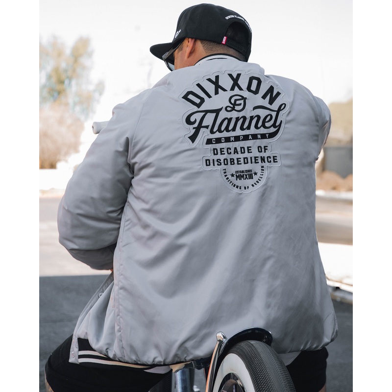 Gray Pastime Nylon Varsity Jacket
