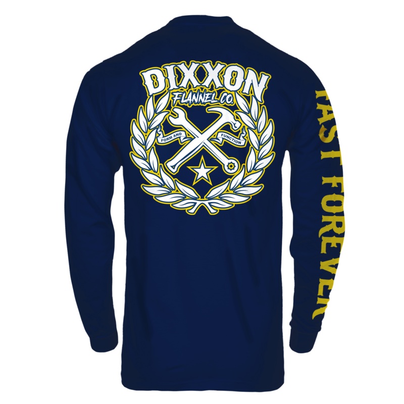 Sketchy Crest Long Sleeve T-Shirt – Navy