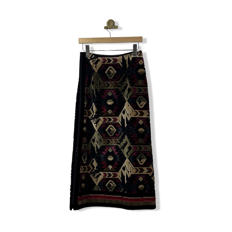 Vintage Anne Klein Patterned Midi Skirt