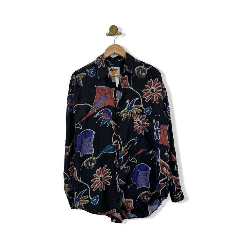 Vintage Protest Patterned Button Down