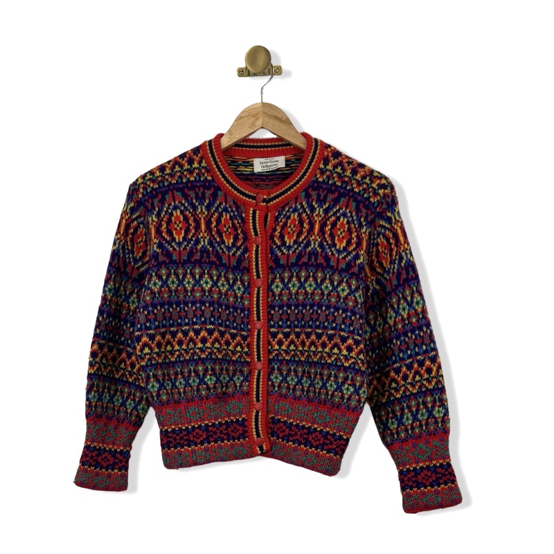Vintage United Colors of Benetton Patterned Cardigan