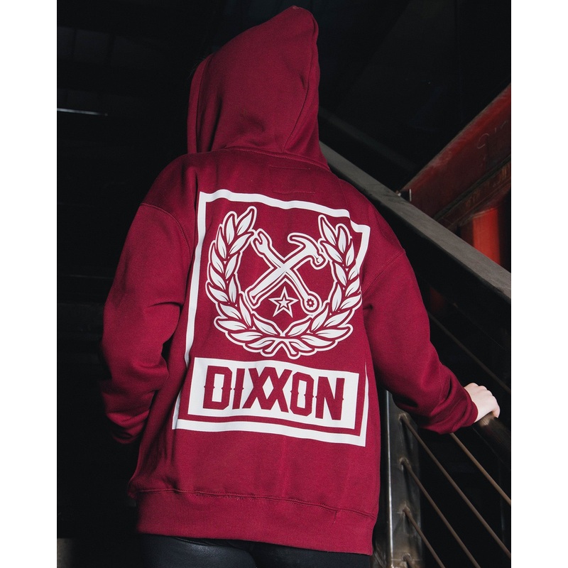 Women’s Gray Box Crest Zip Up – Maroon